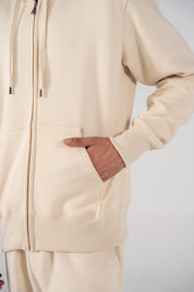 Men's Fleece Zipper Hoodie (Ivory)