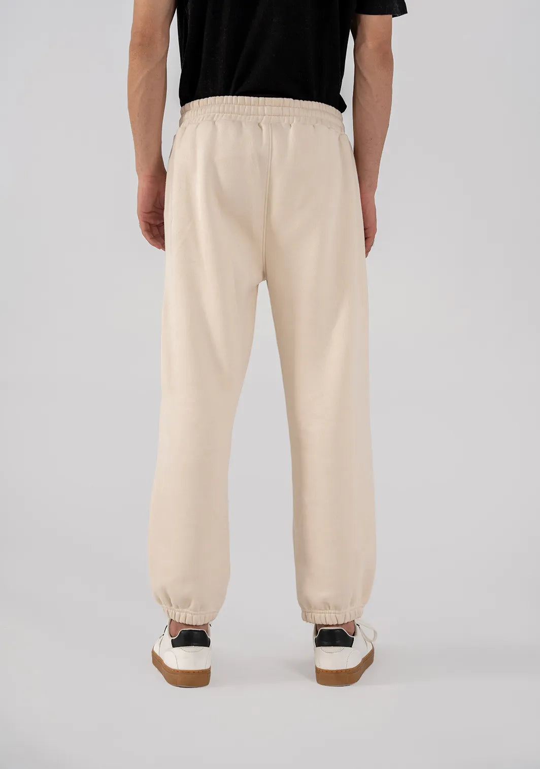 Men's Fleece Elasticated Leg Opening Trousers (Ivory)