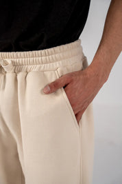 Men's Fleece Elasticated Leg Opening Trousers (Ivory)