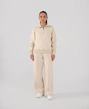 Ladies Fleece Half Zipper (Ivory)