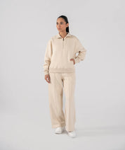 Ladies Fleece Half Zipper (Ivory)