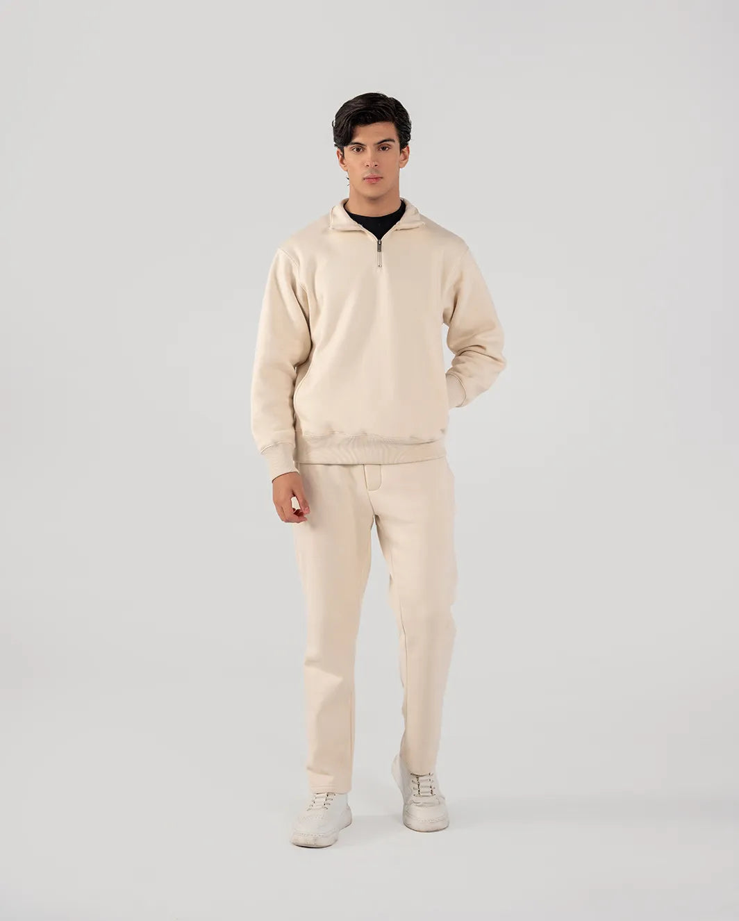 Men's Fleece Half Zipper (Ivory)