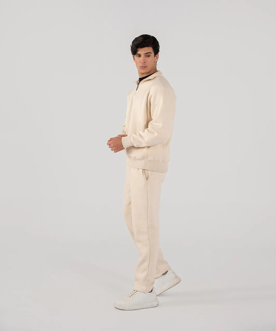 Men's Fleece Half Zipper (Ivory)