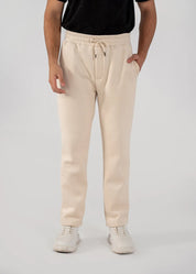 Men's Fleece Straight Cut Trousers (Ivory)