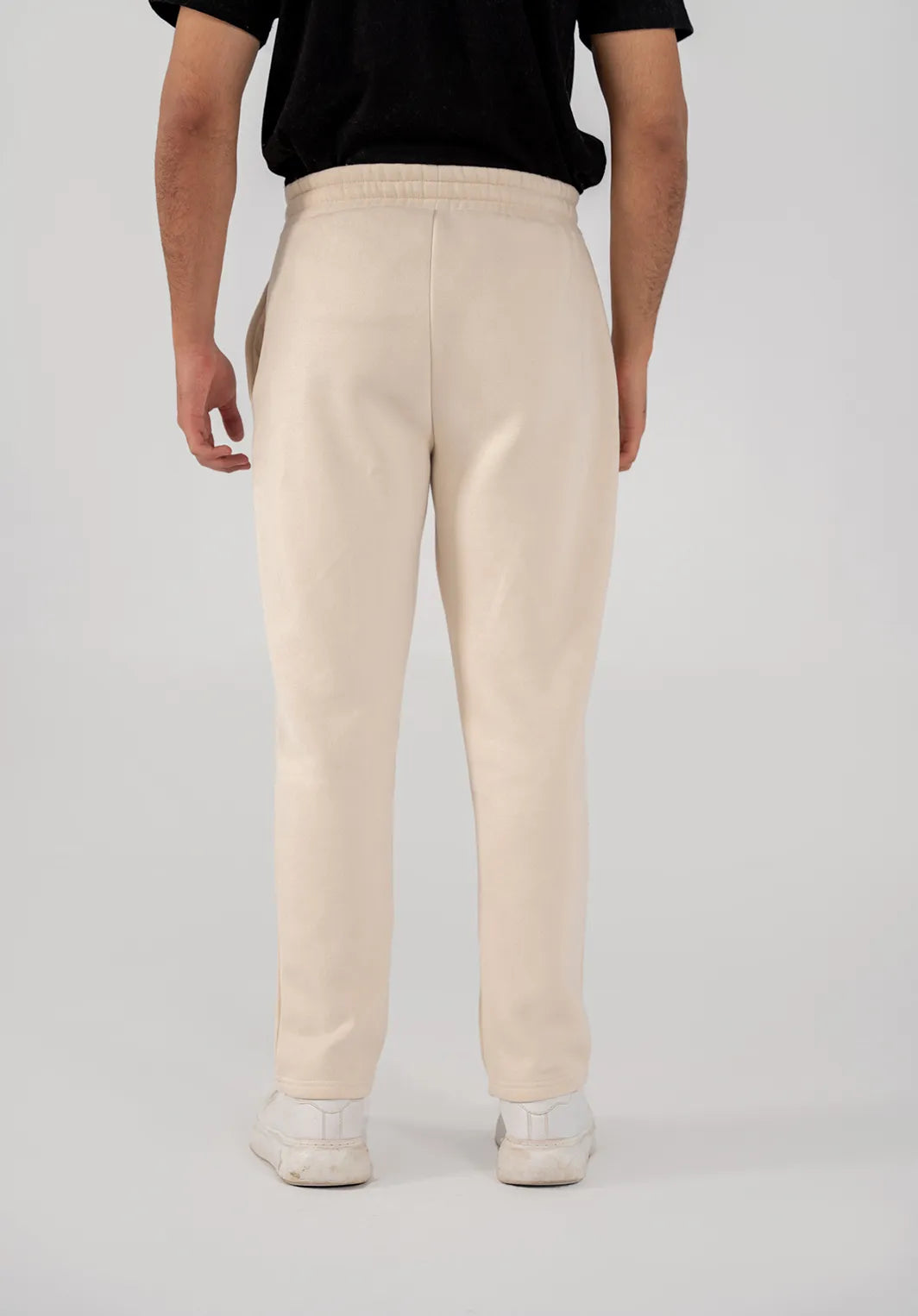 Men's Fleece Straight Cut Trousers (Ivory)