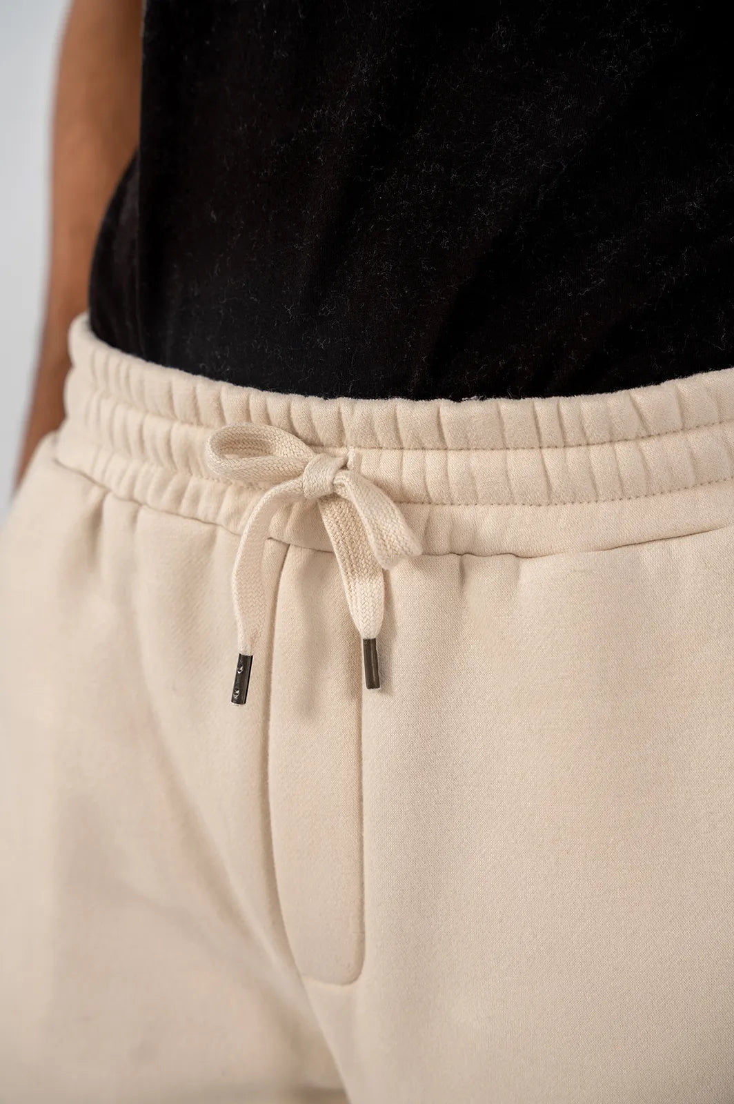 Men's Fleece Straight Cut Trousers (Ivory)