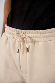 Men's Fleece Straight Cut Trousers (Ivory)