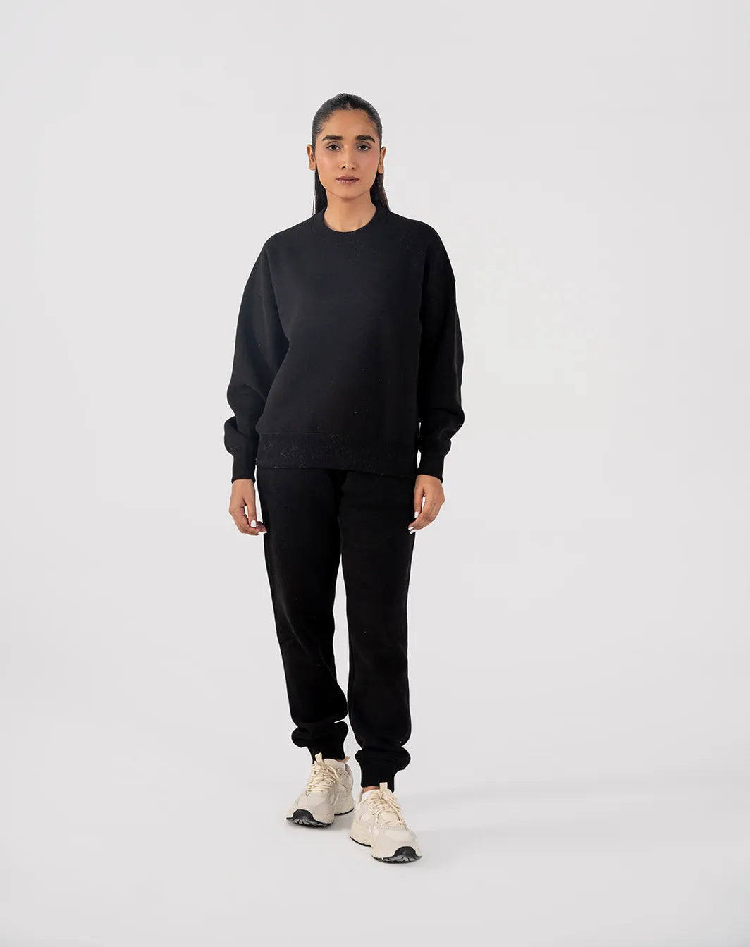Ladies Fleece Sweatshirt (Black)