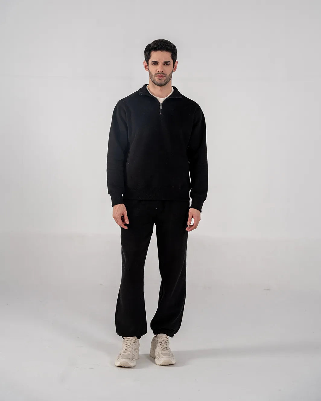Men's Fleece Half Zipper Black