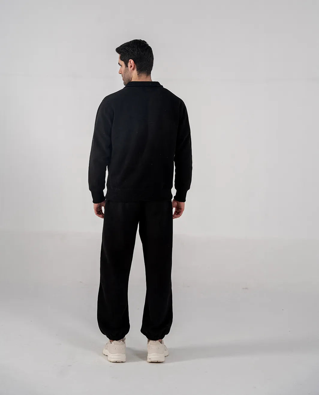 Men's Fleece Half Zipper (Black)