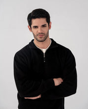 Men's Fleece Half Zipper (Black)
