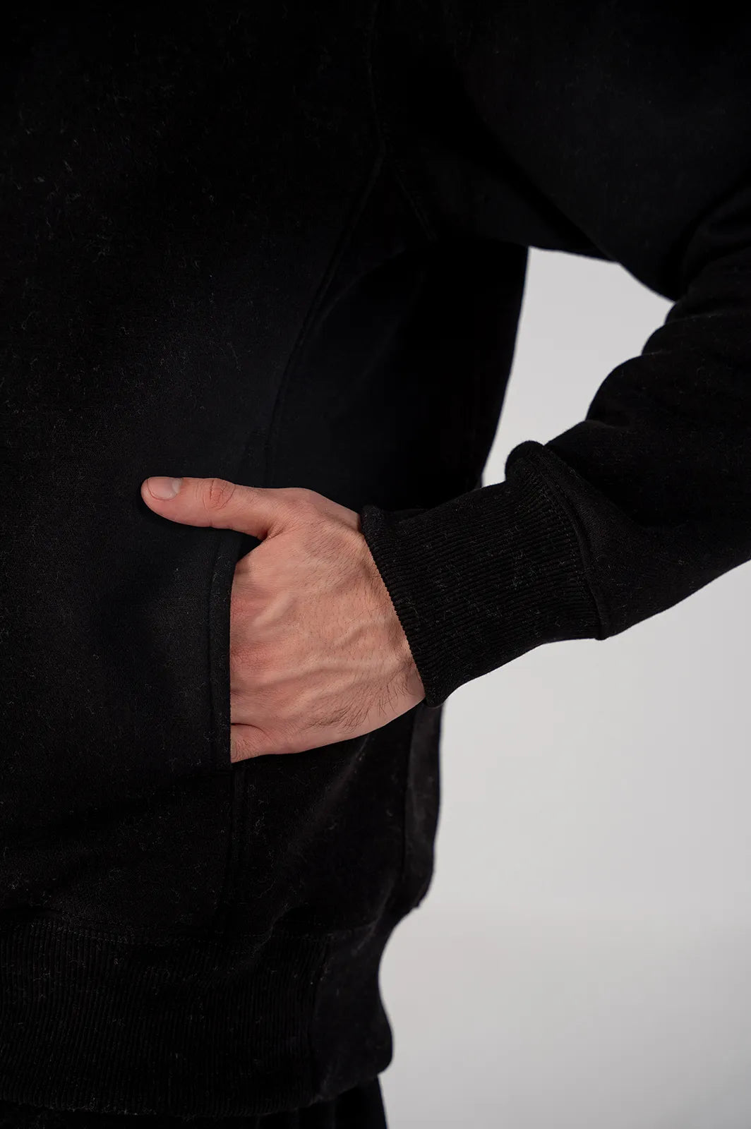 Men's Fleece Half Zipper (Black)