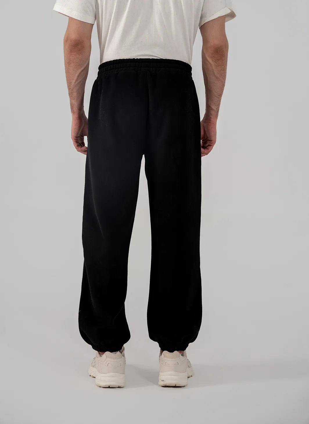 Men's Fleece Elasticated Leg Opening Trousers (Black)
