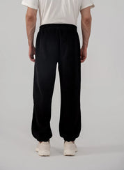 Men's Fleece Elasticated Leg Opening Trousers (Black)