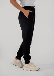 Ladies Fleece Elasticated Trouser (Black)