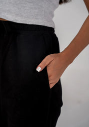 Ladies Fleece Elasticated Trouser (Black)