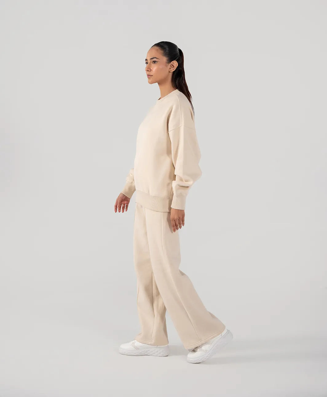 Ladies Fleece Sweatshirt (Ivory)