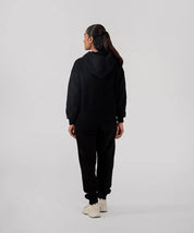 Ladies Fleece Zipper Hoodie (Black)