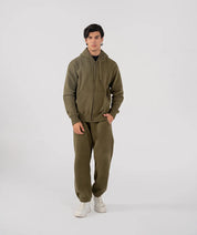 Men's Fleece Zipper Hoodie (Olive Green)