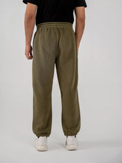 Men's Fleece Elasticated Leg Opening Trousers (Olive Green)