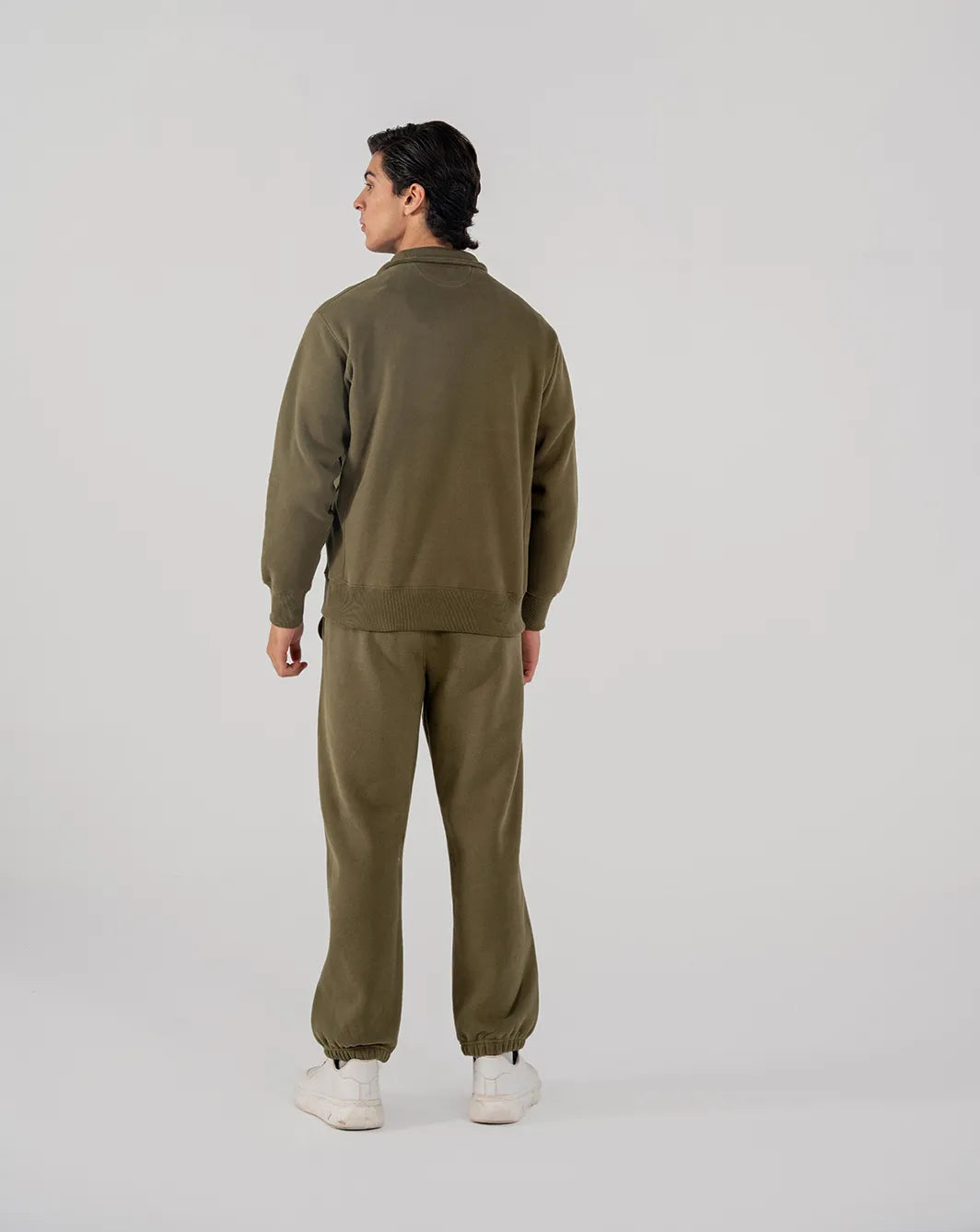 Men's Fleece Half Zipper (Olive Green)