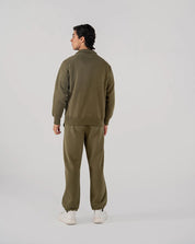 Men's Fleece Half Zipper (Olive Green)