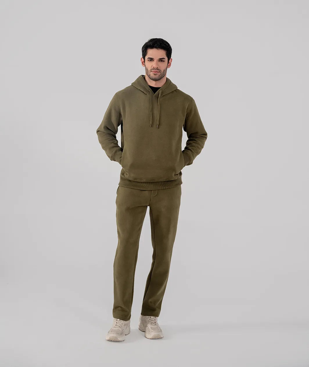 Men's Fleece Hoodie Olive Green