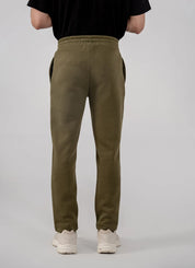 Men's Fleece Straight Cut Trousers (Olive Green)