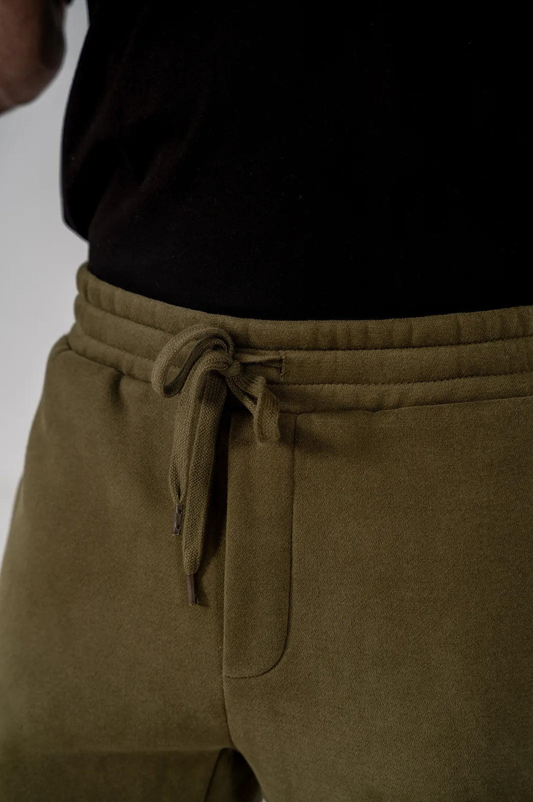 Men's Fleece Straight Cut Trousers (Olive Green)