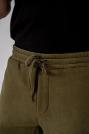 Men's Fleece Straight Cut Trousers (Olive Green)