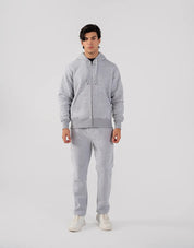 Men's Fleece Zipper Hoodie (Grey Melange)