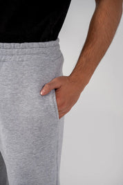 Men's Fleece Straight Cut Trousers (Grey Melange)
