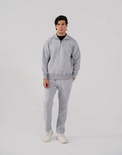 Men's Fleece Half Zipper (Grey Melange)