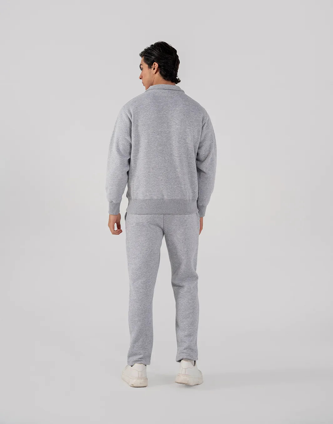 Men's Fleece Half Zipper (Grey Melange)