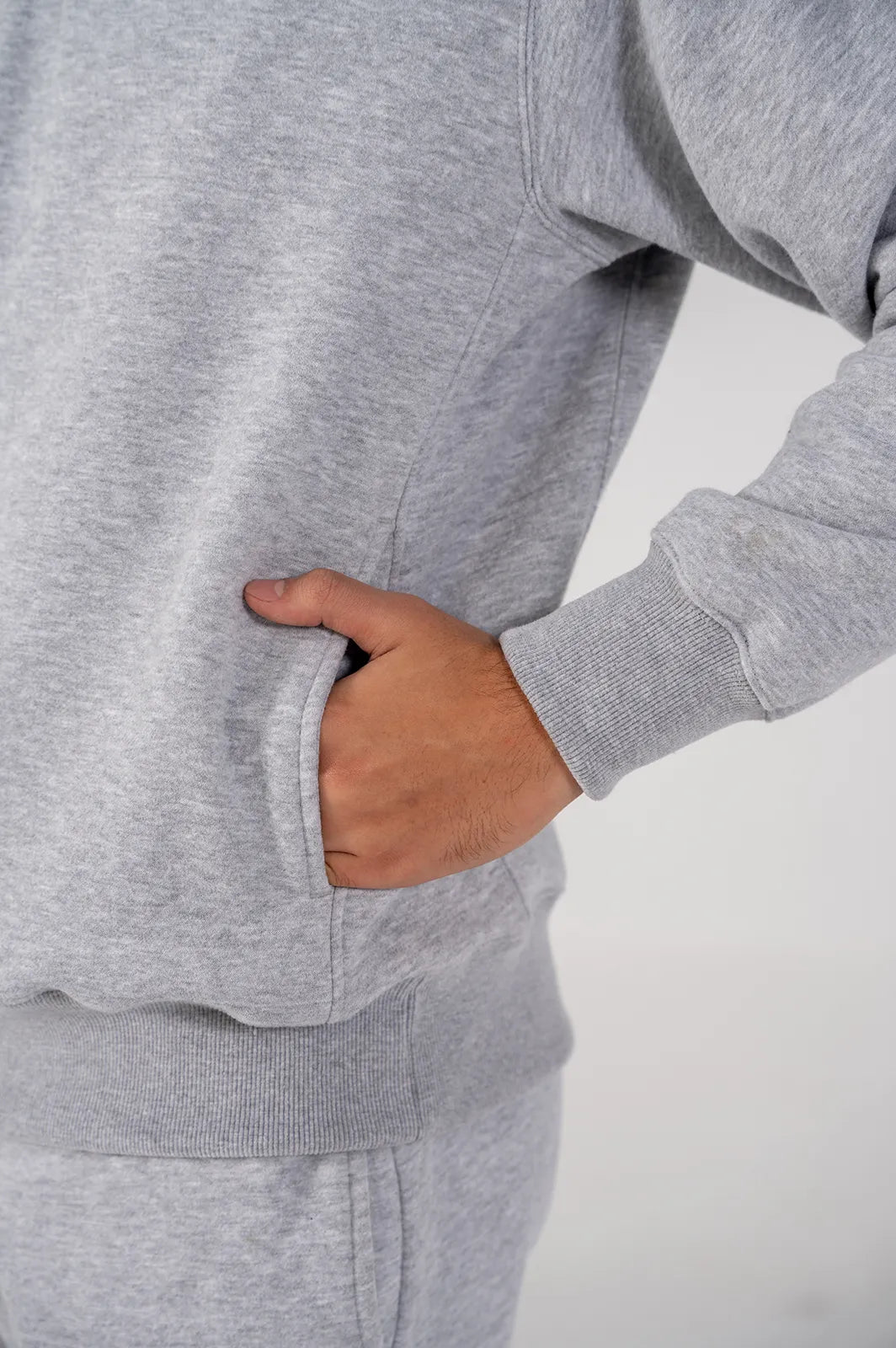 Men's Fleece Half Zipper (Grey Melange)