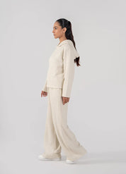 Ladies Slub Terry Hooded Sweatshirt & Trouser (Ivory)