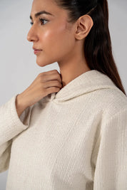 Ladies Slub Terry Hooded Sweatshirt & Trouser (Ivory)