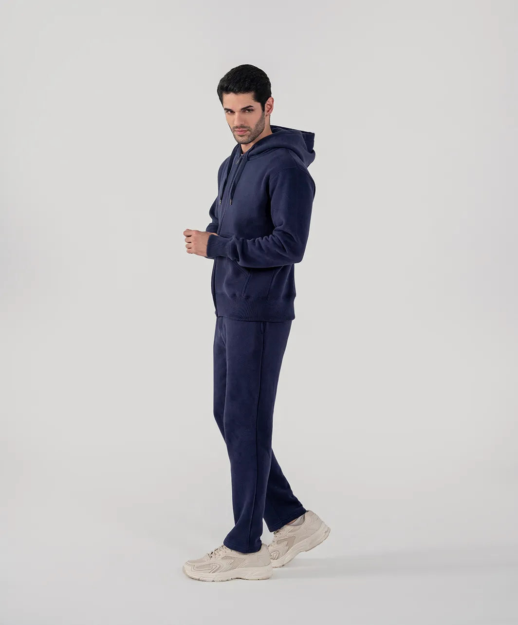 Men's Fleece Zipper Hoodie (Navy)