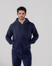 Men's Fleece Zipper Hoodie (Navy)