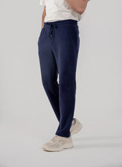 Men's Fleece Straight Cut Trousers (Navy)