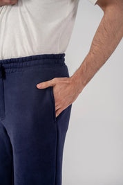 Men's Fleece Straight Cut Trousers (Navy)