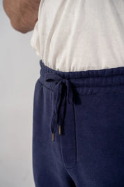 Men's Fleece Straight Cut Trousers (Navy)