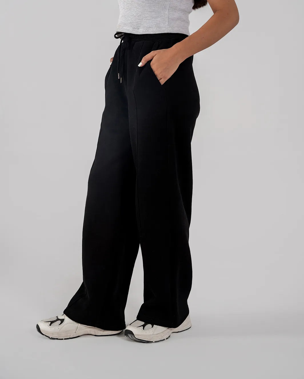 Ladies Fleece Straight Leg Trouser (Black)