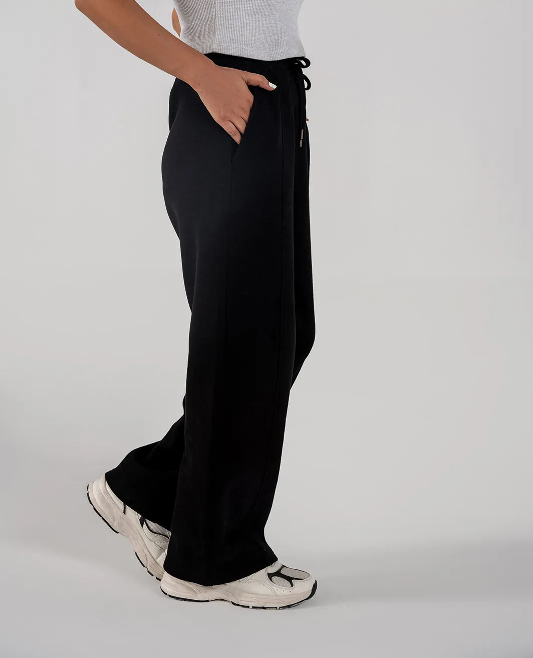 Ladies Fleece Straight Leg Trouser (Black)