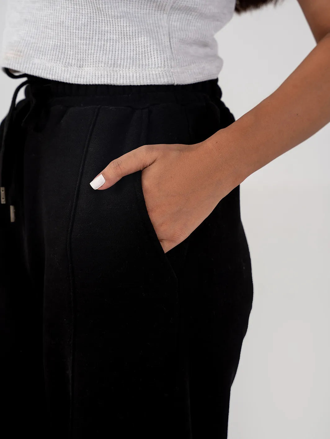 Ladies Fleece Straight Leg Trouser (Black)