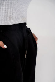 Ladies Fleece Straight Leg Trouser (Black)