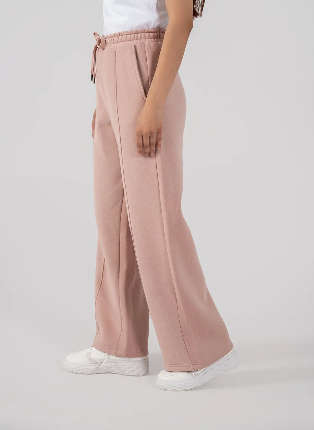 Ladies Fleece Straight Leg Trouser (Pastel Pink)