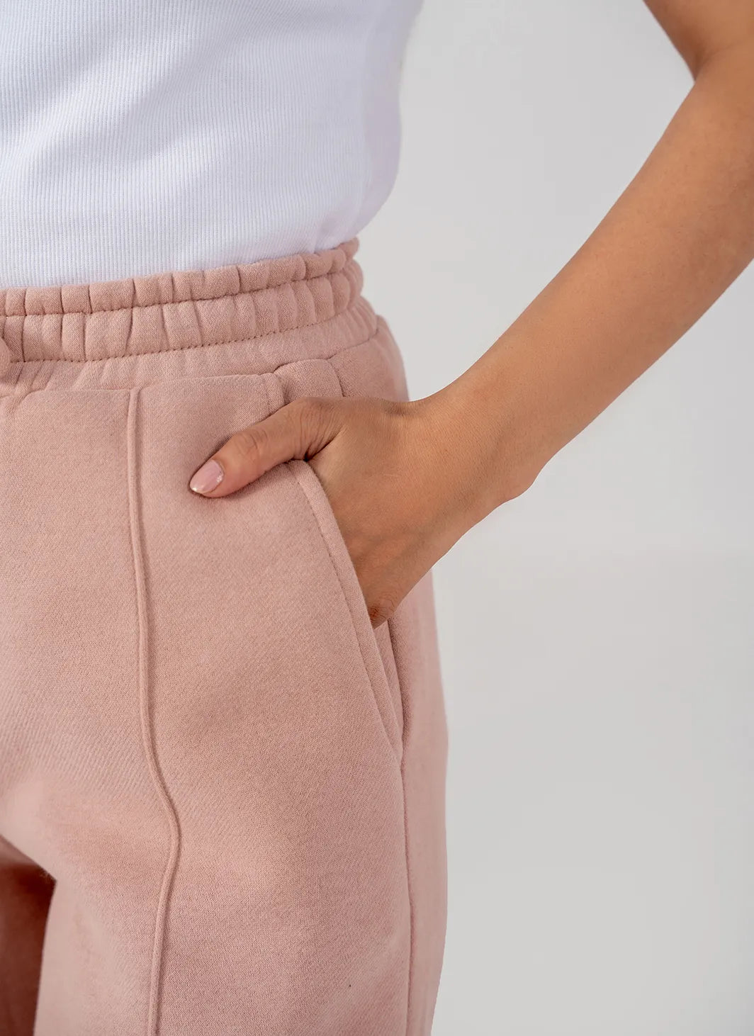 Ladies Fleece Straight Leg Trouser (Pastel Pink)