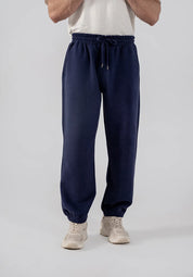 Men's Fleece Elasticated Leg Opening Trousers (Navy)