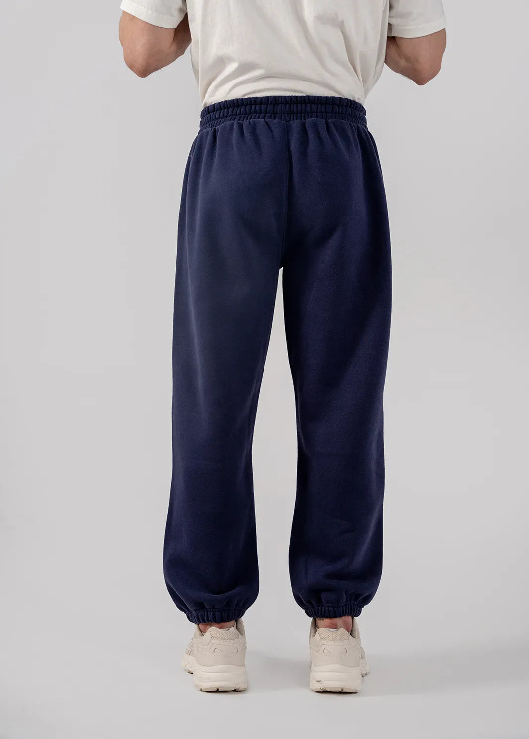 Men's Fleece Elasticated Leg Opening Trousers (Navy)